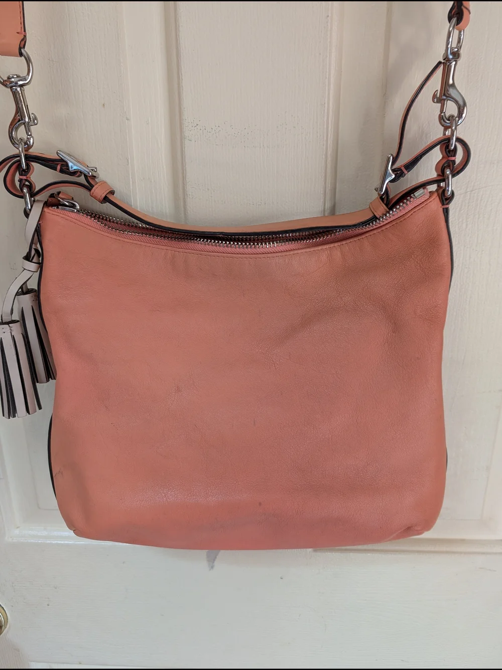 Coach Legacy Leather Courtenay Soft Coral Crossbody Or Shoulder Bag